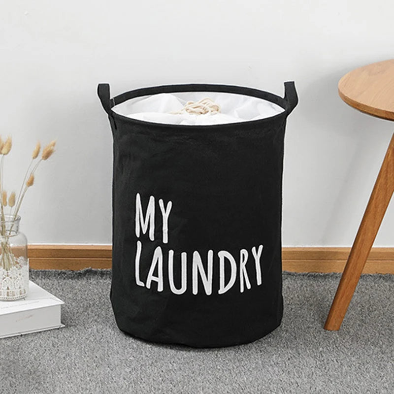 panier à linge pliable en lin et coton imperméable grande capacité - vue 6 sur 8