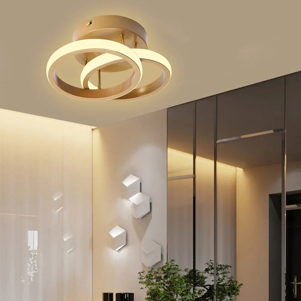 Plafonnier en métal lustre moderne haute luminosité porche lampe d'entrée lampe de plafond à économie d'énergie pour salon chambre - vue 6 sur 24