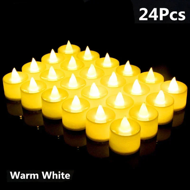 lot de bougies led sans flamme pour décorations de fête romantiques - vue 12 sur 15