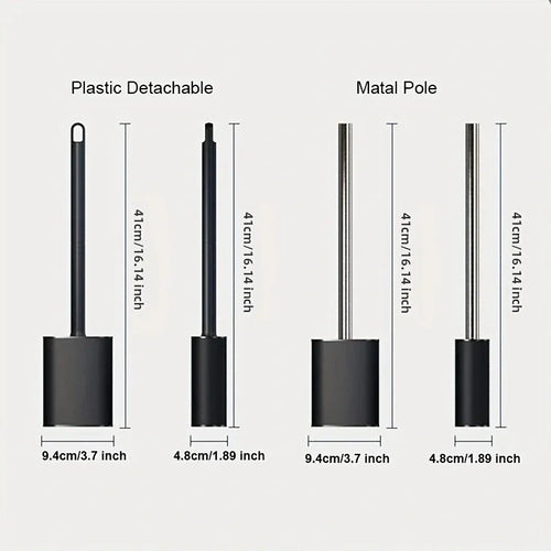 brosse de toilette luxe en métal et plastique avec support amovible