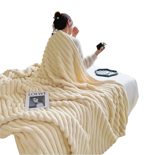 Plaid épais doux en corail pour canapé chambre