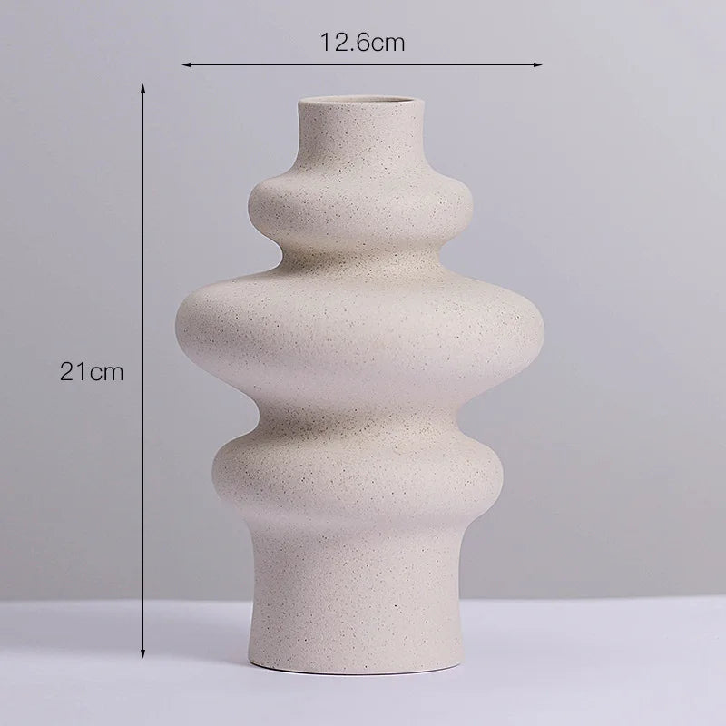 vase en céramique moderne décoration spirale pot à fleurs - vue 6 sur 6