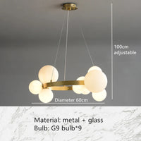 suspension led boule à bulles réglable en hauteur