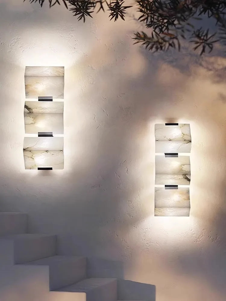 applique murale art deco marbre étanche pour intérieur et extérieur
