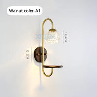 appliques murales led modernes avec étagère en verre transparent