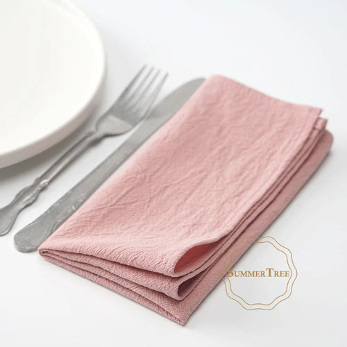 Serviette de table coton lavé vintage bord dentelle