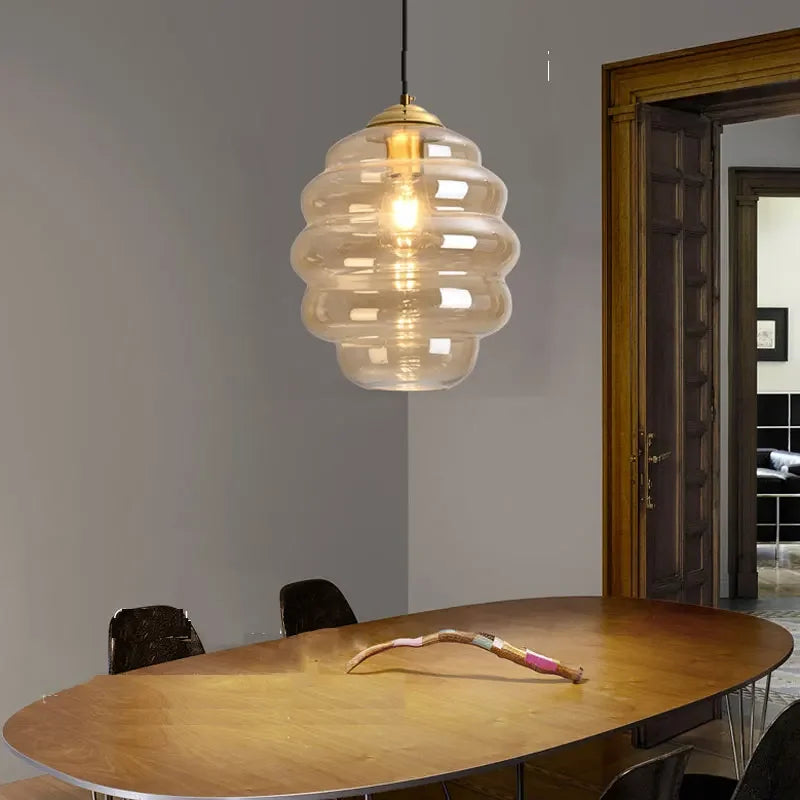 lustre moderne en verre pour cuisine et restaurant - vue 6 sur 15