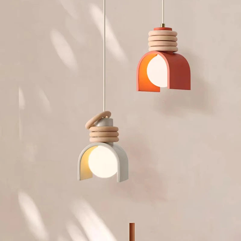 suspension led créative en résine avec cordon réglable - vue 2 sur 8