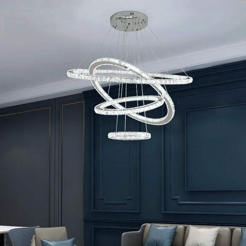 lustre en cristal winfordo pour hall d'exposition - vue 5 sur 11