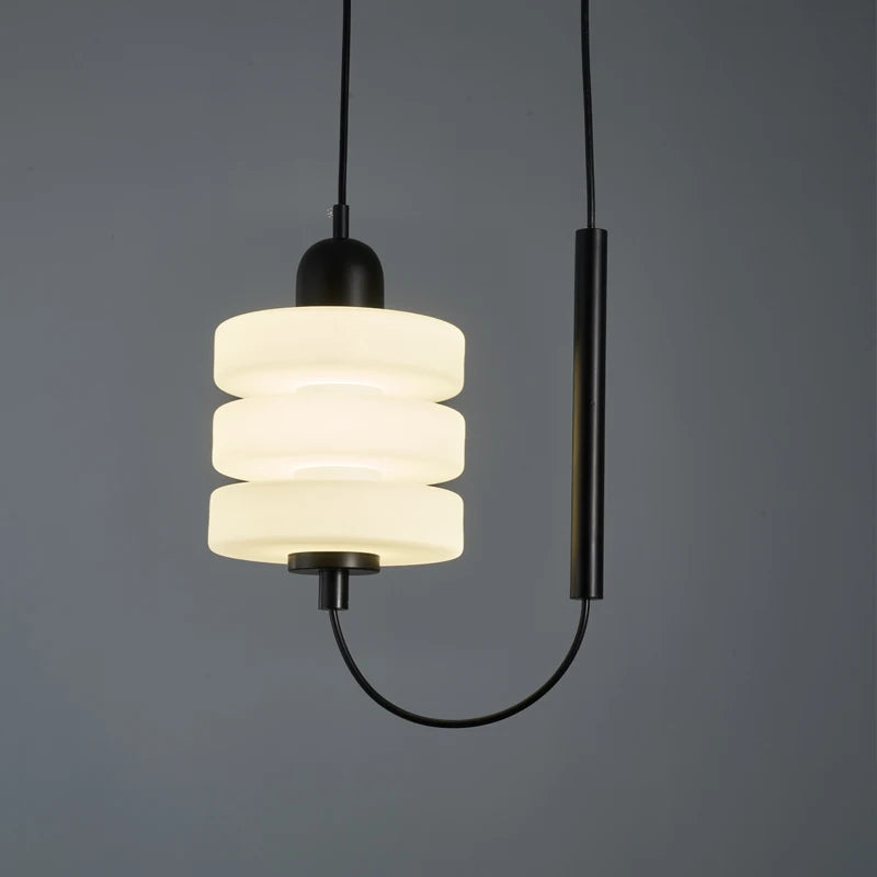 suspension design moderne led en verre câble réglable - vue 6 sur 6
