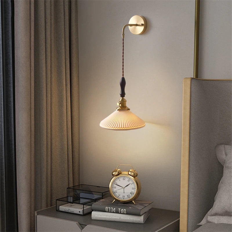 applique murale rechargeable en céramique avec interrupteur rotatif style vintage - vue 4 sur 21