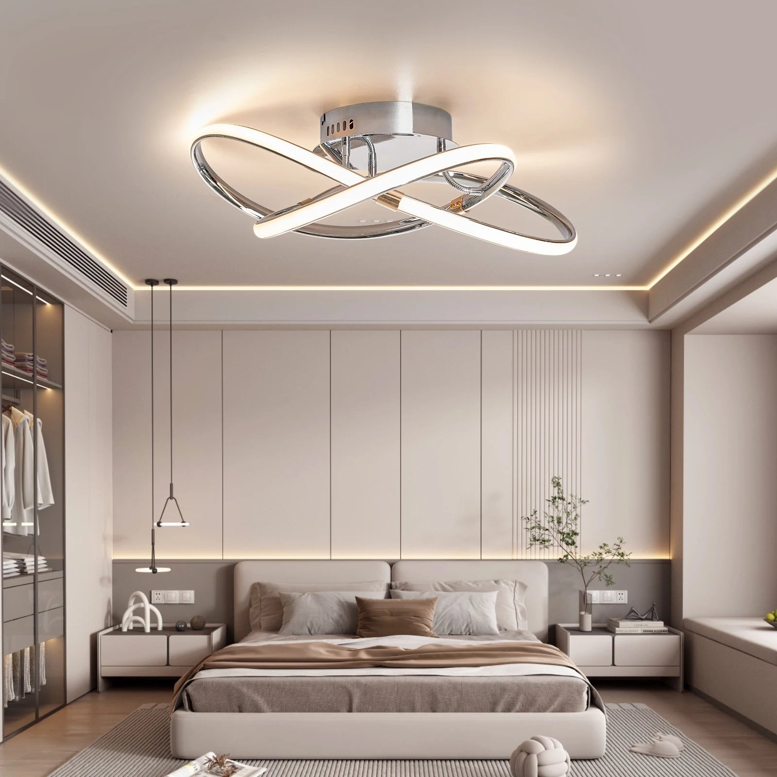 plafonnier led moderne pour maison intelligente avec alexa - vue 4 sur 9