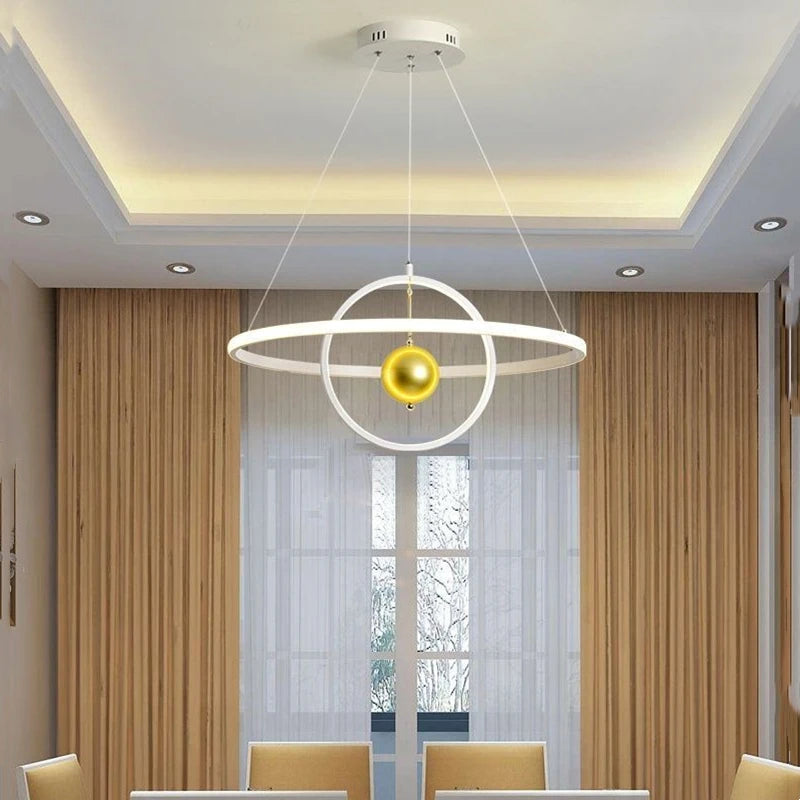 lustre circulaire en forme de boule de fer pour salon