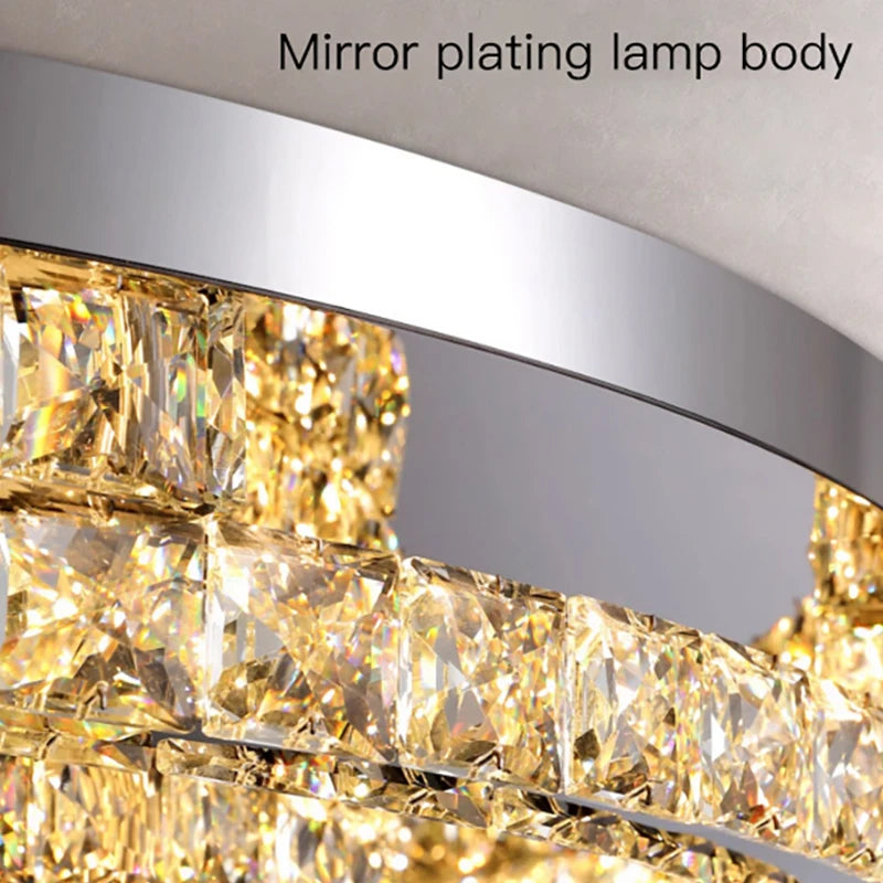 lampe de plafond led en cristal de style moderne avec télécommande - vue 6 sur 9