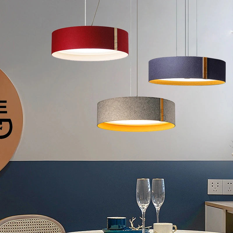 lampe suspendue moderne en tissu feutré pour styliste créatif
