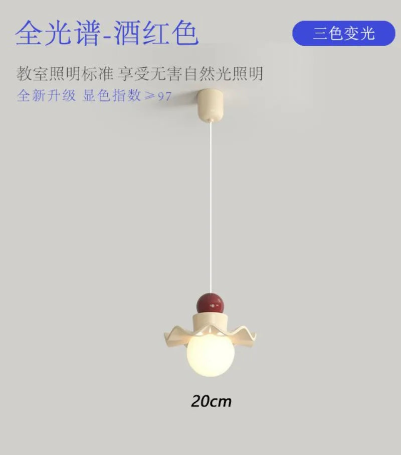 suspension led fleur style nordique pour décoration intérieure - vue 7 sur 16