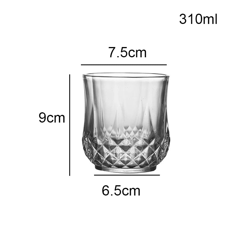 Verres à vin motif diamant verrerie élégante multiusage
