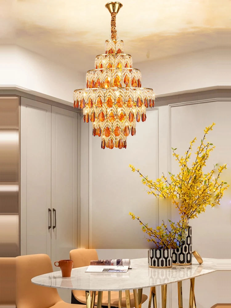 plafonnier led en chrome doré design élégant pour intérieur - vue 7 sur 13