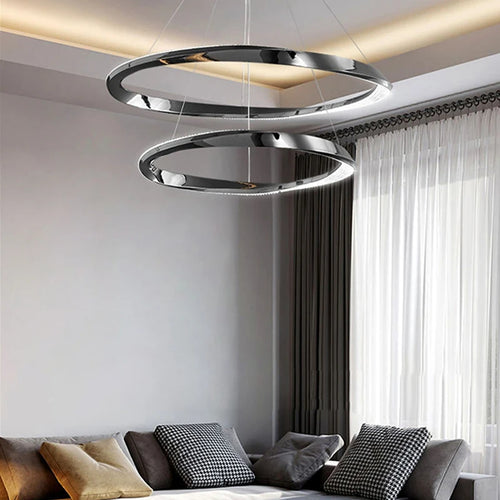 suspension led moderne avec design artistique et télécommande