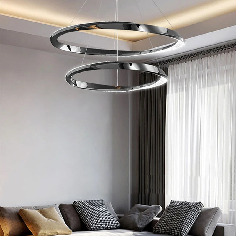 suspension led moderne avec design artistique et télécommande - vue 3 sur 16