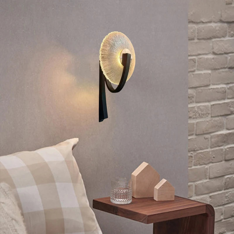 applique murale led en métal et verre pour luminaires 3000k
