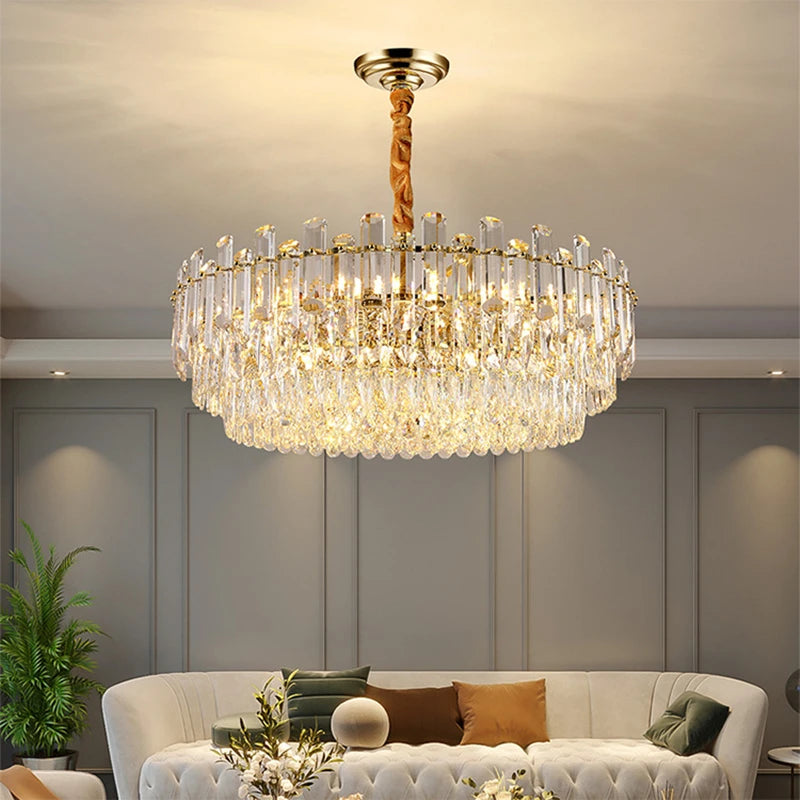 lustre k9 en cristal moderne pour éclairage intérieur - vue 3 sur 13
