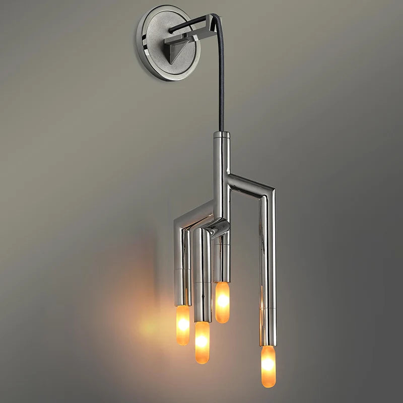 lustre led de luxe en acier inoxydable éclairage moderne - vue 5 sur 10