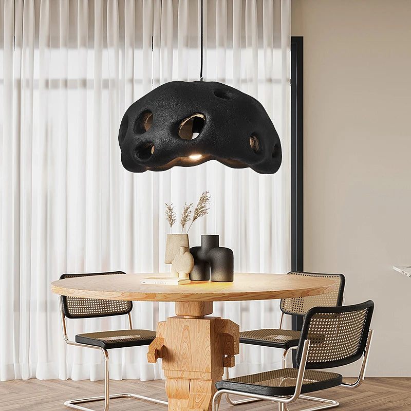 lustre design wabi sabi led suspension nordique irrégulière - vue 5 sur 20