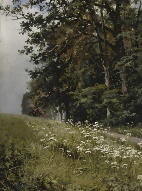 peinture vintage de campagne avec fleurs sauvages en art mural