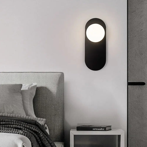 Applique murale LED moderne minimaliste en fer noir et doré