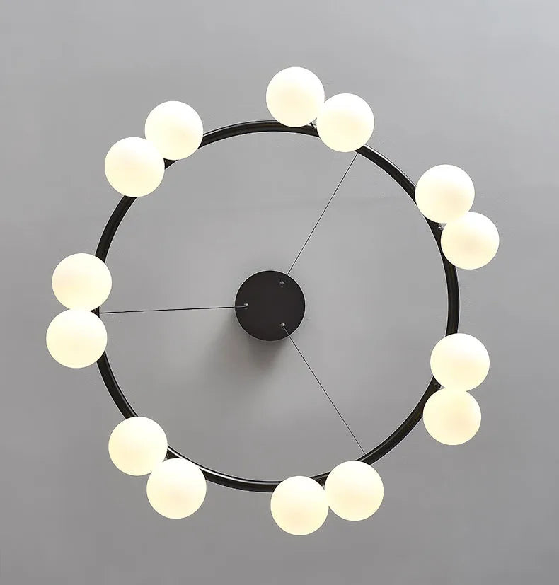 lustre moderne en verre éclairage suspendu réglable design élégant - vue 6 sur 10