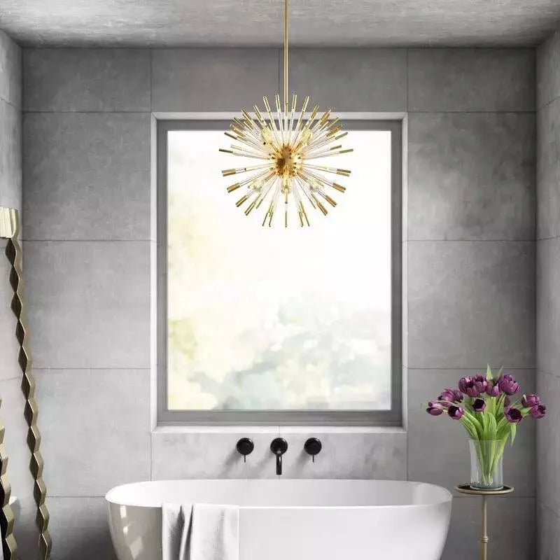 lustre de luxe 	 design cristal pissenlit led suspendue