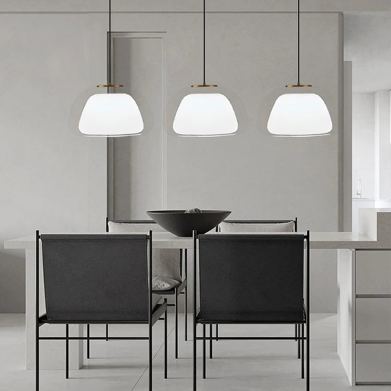 Lustre en verre LED de style nordique Simple - vue 3 sur 7