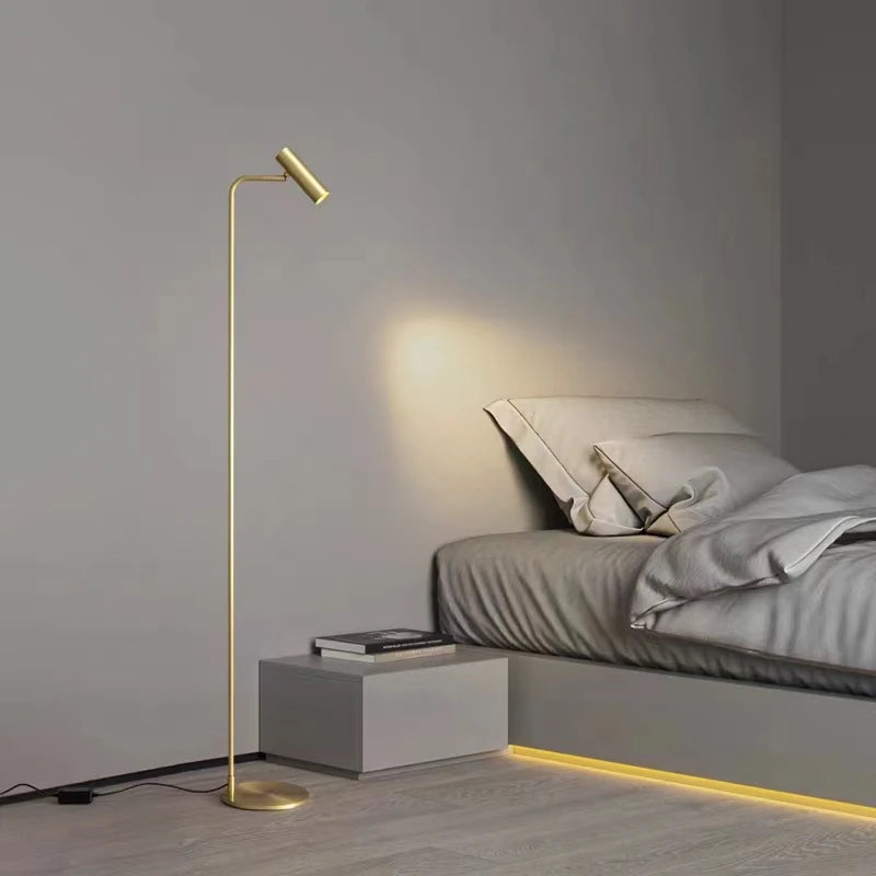 lampadaire en laiton minimaliste rotatif avec 3 gradations - vue 5 sur 8