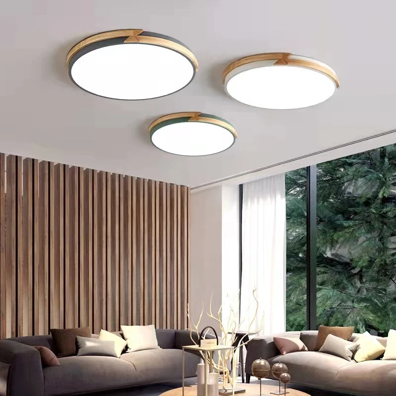 plafonnier led ultra-mince rond à intensité variable luminaire salon