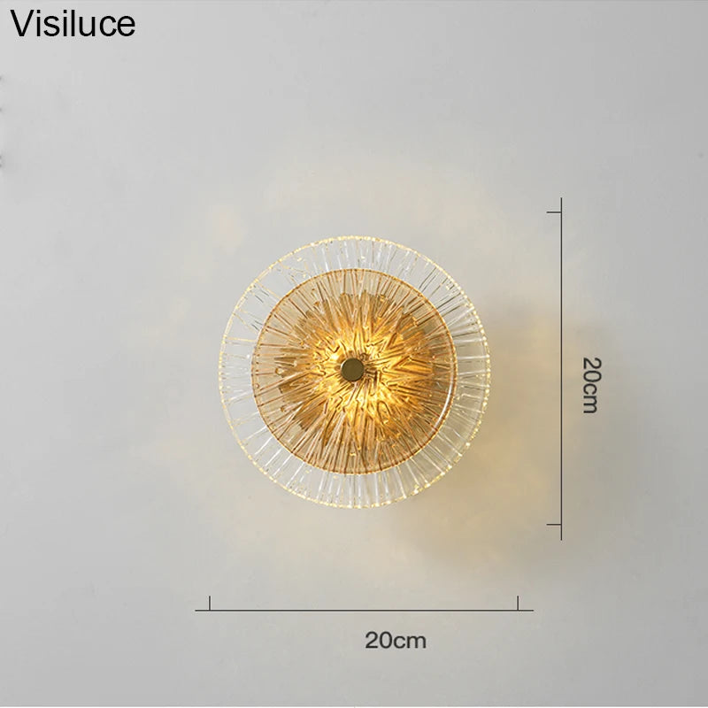 lampe led ronde en verre au design nordique moderne - vue 7 sur 8