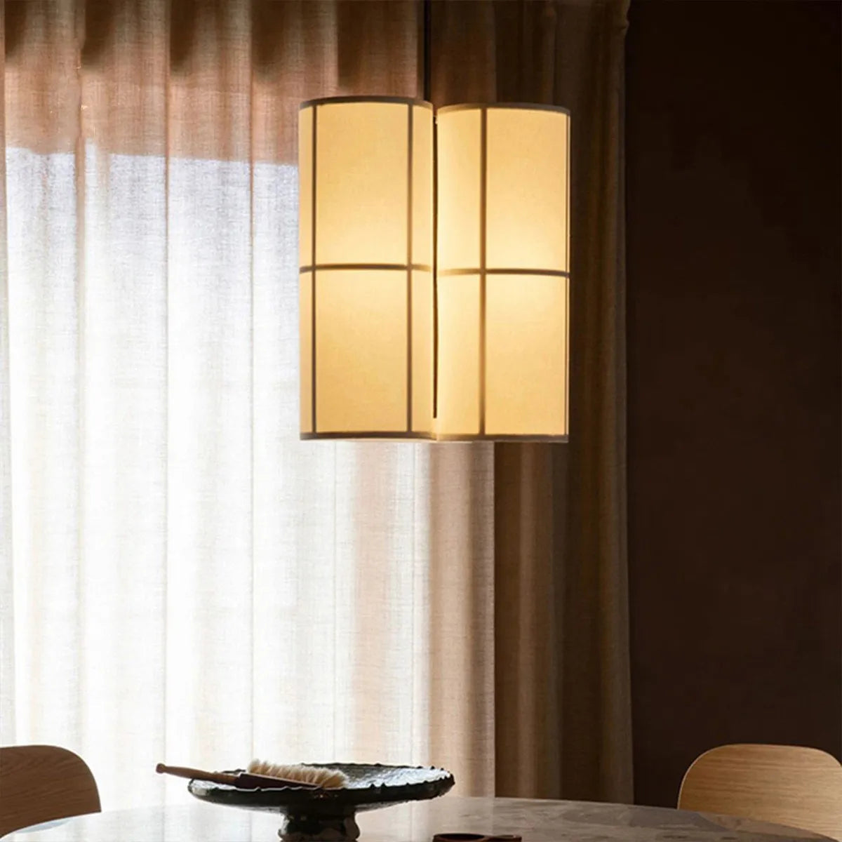 Lustre Cylindrique Tissu Vintage Menu Design - vue 4 sur 13