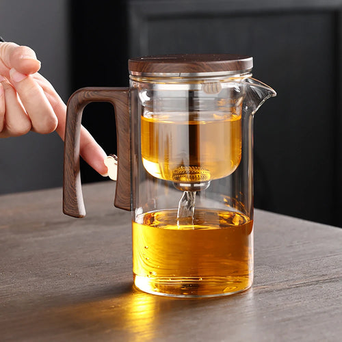 Théière en verre avec infuseur filtre magnétique