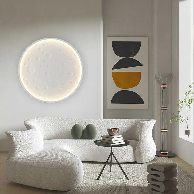 applique murale ronde moderne avec prise et fil rechargeable