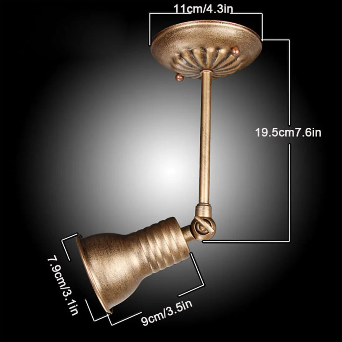 Mini lampe suspendue rustique avec douille E27 en céramique - vue 2 sur 5