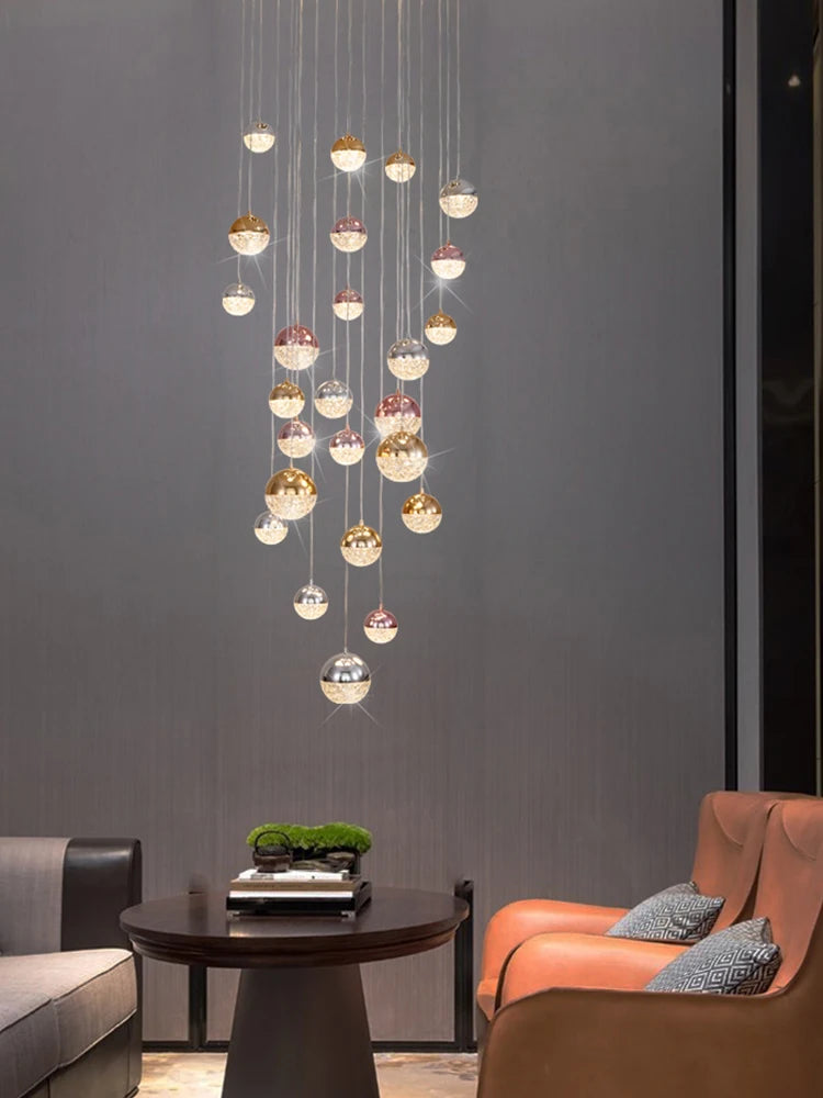 lustre moderne en acrylique boules pour éclairage intérieur luxe - vue 5 sur 15