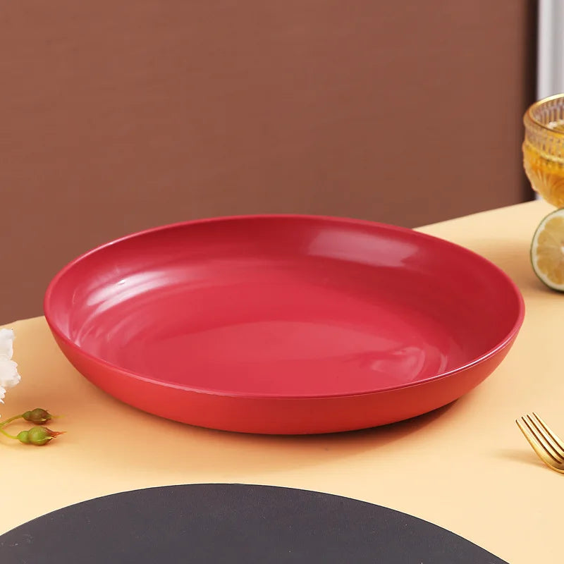 Ensemble 4 assiettes creuses plastique incassable motif blé
