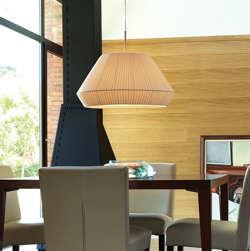 lustre nordique en tissu moderne avec suspension simple et chaude - vue 4 sur 6