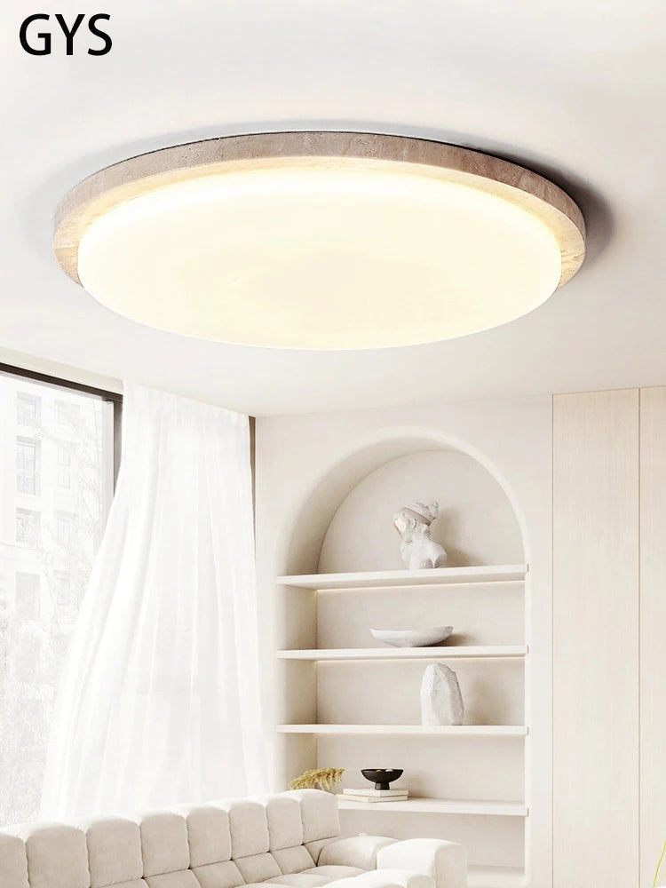Plafonnier Led en pierre de grotte jaune - vue 4 sur 9