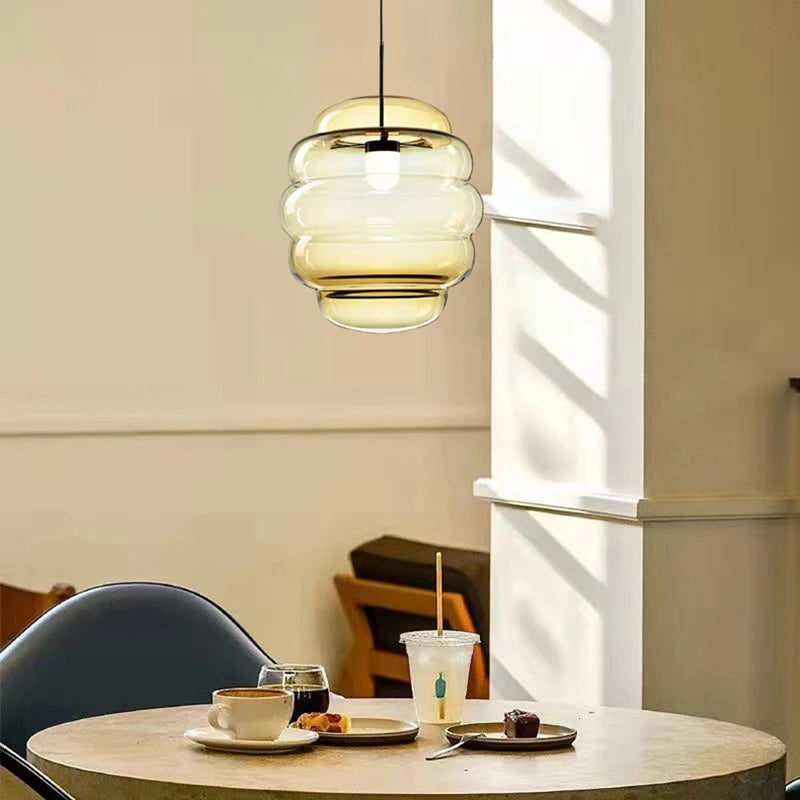 suspension en verre transparent pour bar restaurant avec fil réglable
