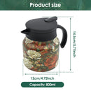 théière isotherme acier inoxydable motif floral vintage infuseur