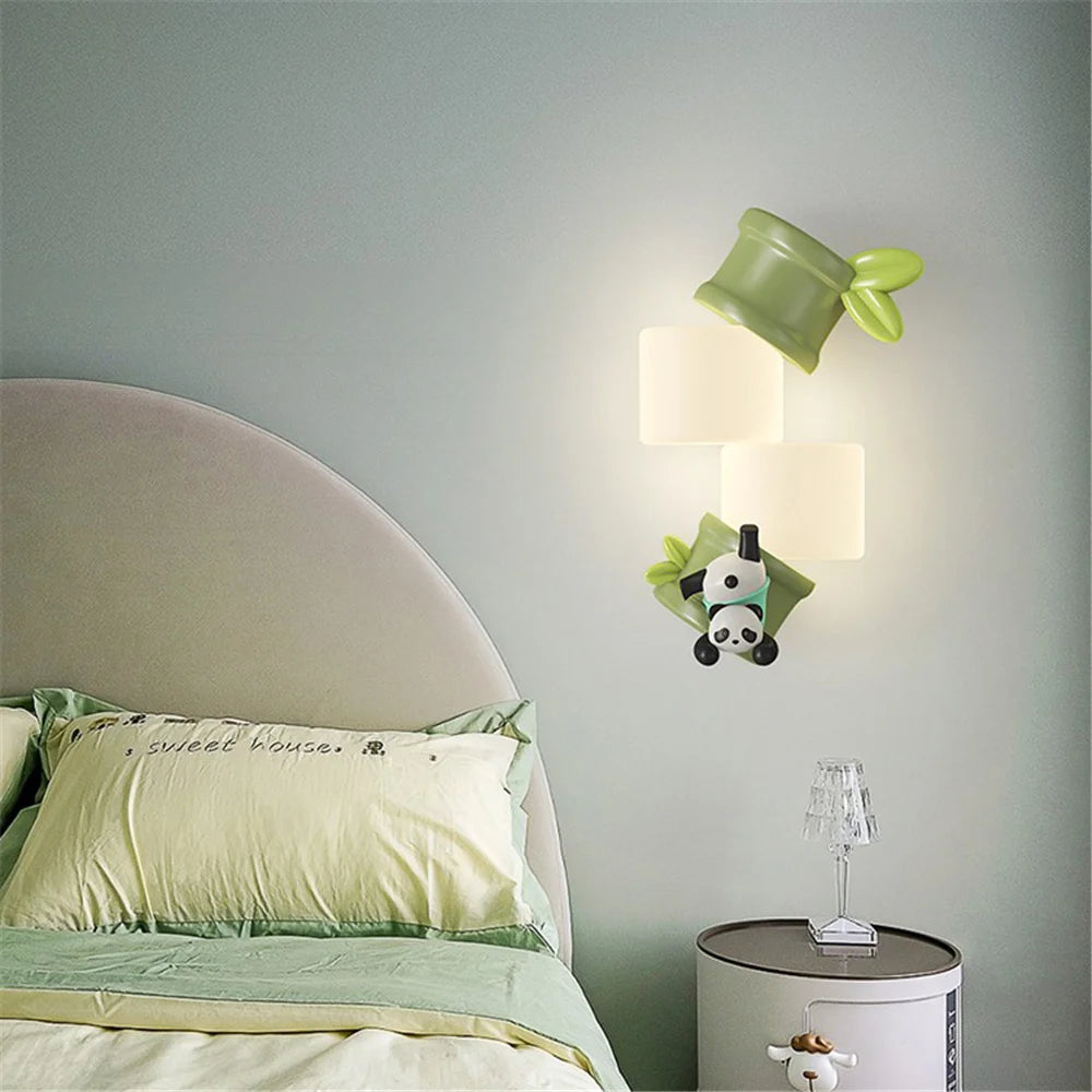 applique murale à led singe et panda pour enfants - vue 4 sur 7