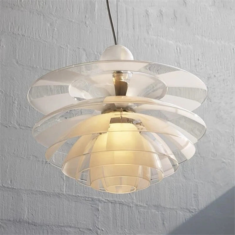 lustre en acrylique/verre moderne led en forme de pomme de pin
