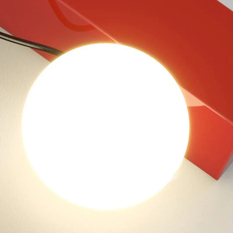 applique murale led en métal avec boule acrylique et gradation variable - vue 6 sur 9