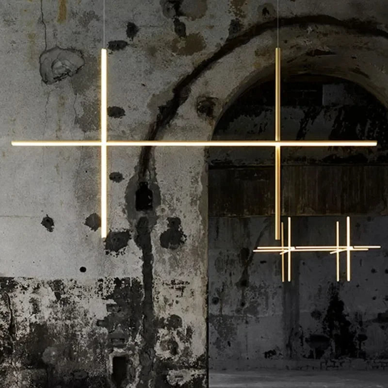 lustre tubulaire design italien suspension à led décorative - vue 7 sur 15